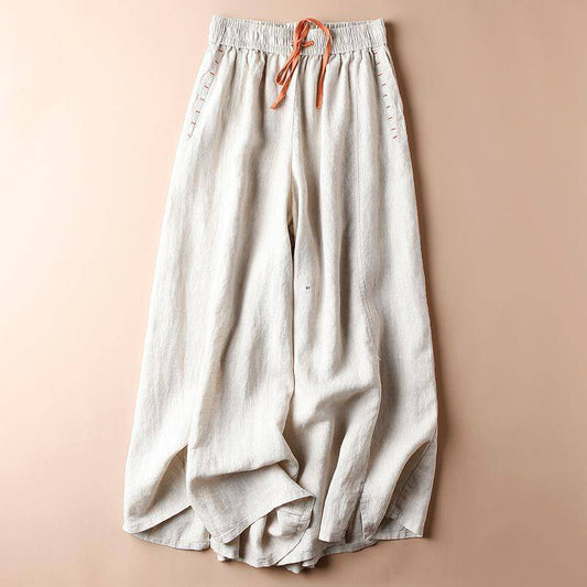 Casual Cotton-Linen Wide-Leg Pants for Women